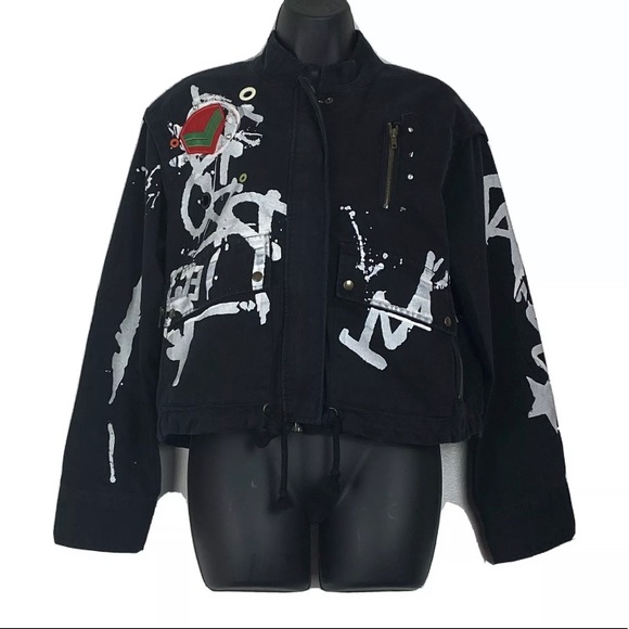 zara black denim jacket womens